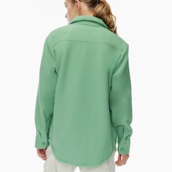 TNA Polar Shirt Jacket Fleece Button-Up Shirt Shacket - Green - Size Small - Picture 2 of 13